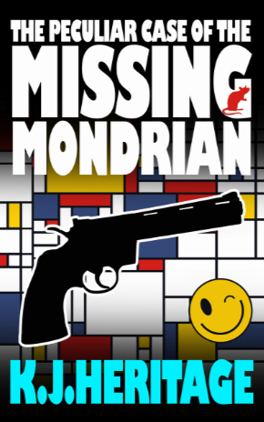 Book cover for The Peculiar Case of the Missing Mondrian, a comic mystery novel about coincidence by K.J. Heritage